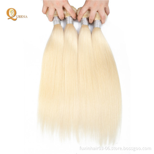 613 Blonde Color Human Hair Weave Human Hair Extension With Closure Blonde Hair Bundles